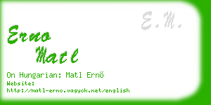 erno matl business card